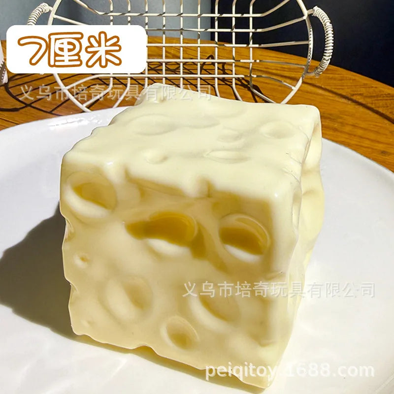 Hot Peiqi Giant Cheese Squishy Non Rebound Moldable Handmade Filled Stress Relief Sensory Fidget Toy For Adults