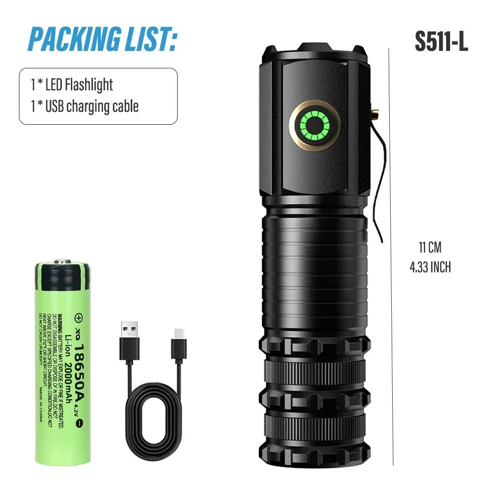 High Quality 3*SST20 LED Flashlight 18350 Super Bright Torch Rechargeable USB Light Waterproof with CAP CLIP for Hiking Camping