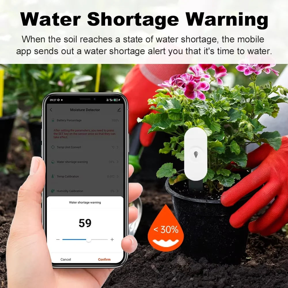 Tuya Smart Zigbee Soil Moisture Tester Humidity Meter Waterproof Hygrometer Garden Automation Irrigation Detector for Garden