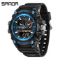 SANDA 3367 Men's Electronic Watch Large Dial Multi Functional Outdoor Waterproof Student Sports Electronic Watch