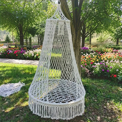 Handmade woven tassel hanging chair Bohemian courtyard swing indoor hammock outdoor hammock does not include seat cushion
