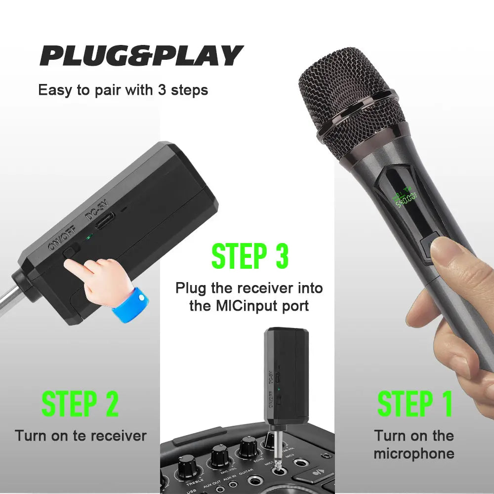 LMBGM W7 2.4G wireless charging handheld microphone system with long battery life for churches, karaoke, outdoor performances