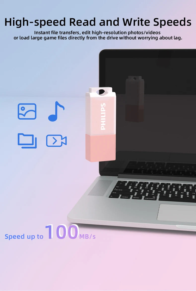 PHILIPS Cute 128GB USB Flash Drive Novelty Soft Silicone Memory Stick USB Thumb-Drive Cartoon for PC/Tablets/Mac/Laptop