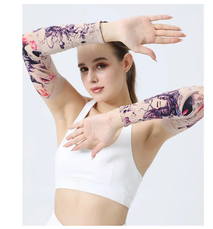 Musion New Seamless Tattoo Sleeves Anti UV Dust Hand Sock Arm Sleeves Fishing Motorcycle Bicycle Unisex Tattoo Sleeve Set A Pair