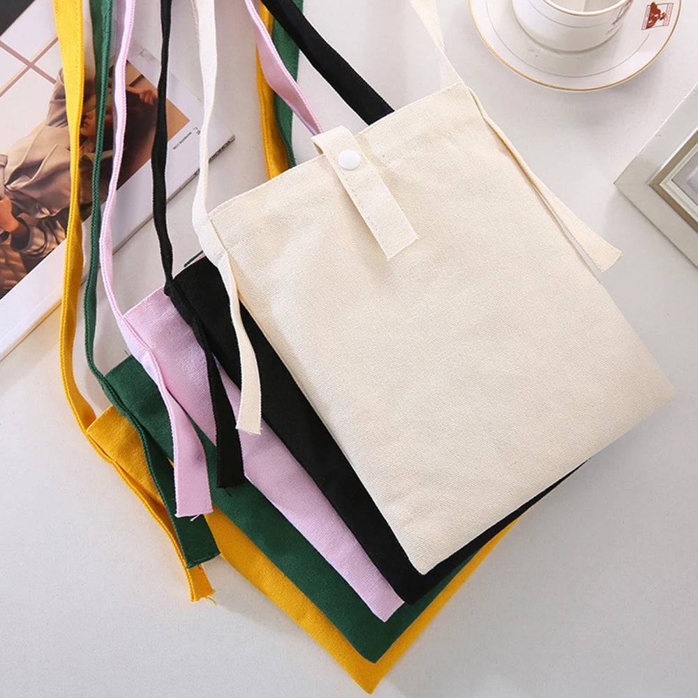 Canvas Cotton bag grocery handbag Foldable Fabric tote bag portable Storage organizer Shopping bag for woman Cloth organizer bag
