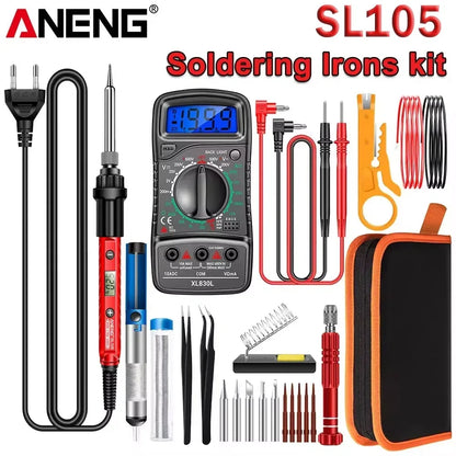 Digital Display Electric Soldering Iron ANENG SL105 Adjustable Temperature EU/220V US/110V Portable Kit Weld Solder Repair Tools