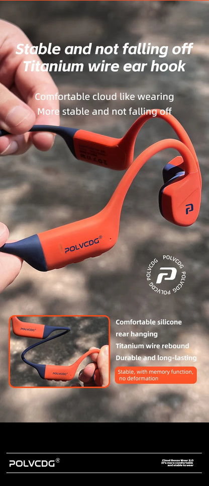 POLVCDG słuchawki z przewodnictwem kostnym Bluetooth, pamięć 32 GB, wodoodporność IPX8, słuchawki pływackie Bluetooth 5.4, materiał silikonowy, nowe X16 (2024)