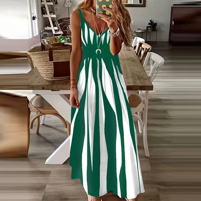 Women's New Fashion Zebra Pattern Dress Summer Fashion Comfortable Casual Dress