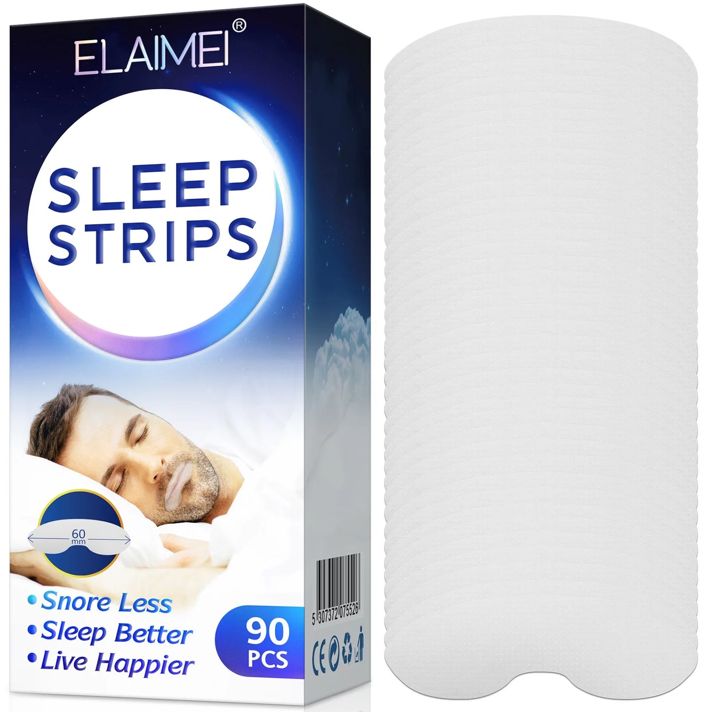 90pcs Mouth Tap Anti Snoring Sleep Strip Disposable Gentle Mouth Tape for Better Nose Breathing Reduce Mouth Dryness Sore Throat