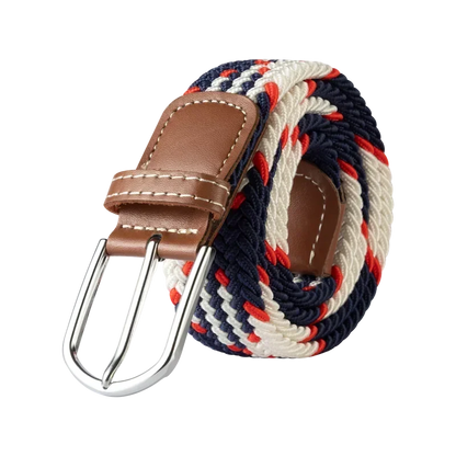 Women Casual Knitted Elastic Belt Pin Buckle Webbing Strap Woven Canvas Braided Stretch  - Belts for Men