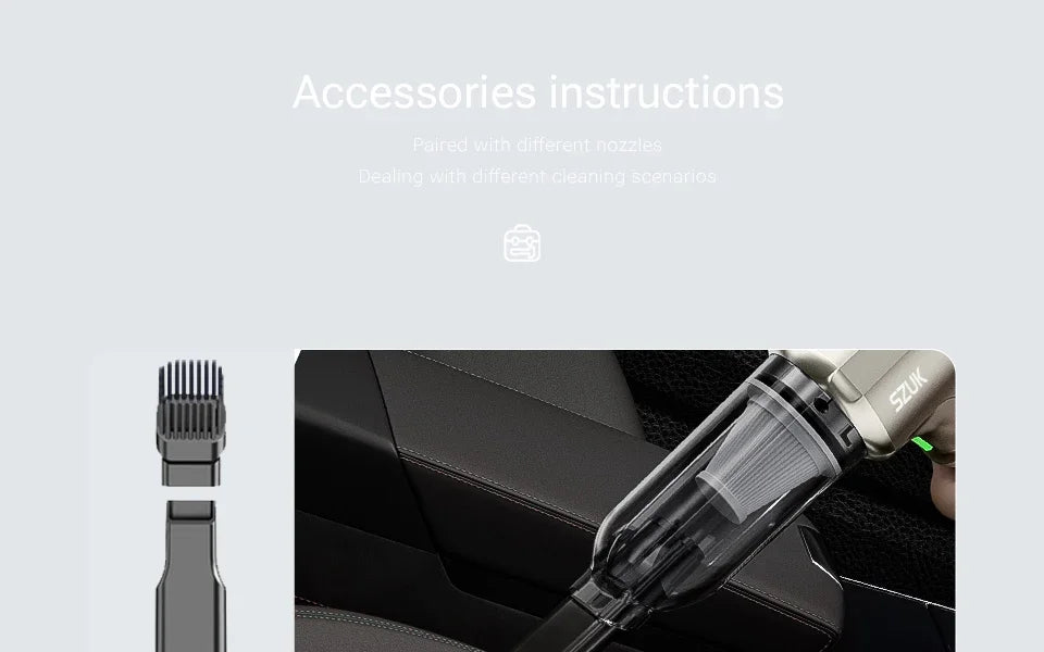 SZUK NEW C017MAX Car Vacuum Cleaner Wireless Mini Handheld Strong Suction Cleaning Machine Portable Vacuum Cleaner for Car Home