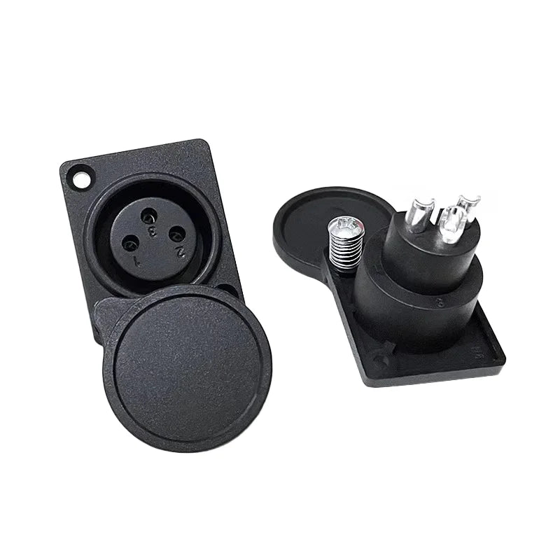 5/20PCS XLR Connector 3Pins Audio/Video Panel Mount Dustproof Charging Port Microphone Canon Female Socket With Protecting Cover