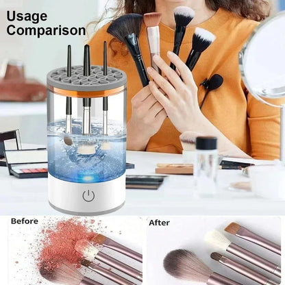 USB Powered Makeup Brush Washer & Dryer Odorless Battery-Free Plug-and-Play Makeup Cleaner Essential Beauty Accessory