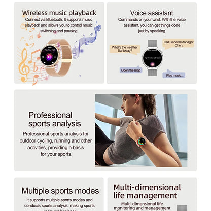 LIGE 2025 Smart Watch Women Full Circle Touch Screen Bluetooth Call Men Smartwatch Waterproof Sport Activity Fitness Watch Women
