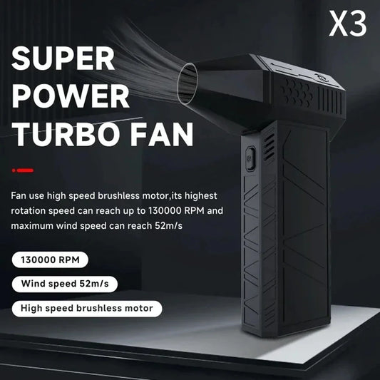 130000RPM Dust Blower Violent Fan With LED Light Powerful Handheld Rechargeable  Blower Electric Air Duster 3 Speed 52 m/s