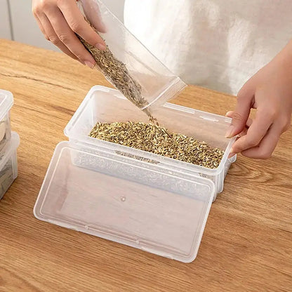 1Pcs Refrigerator Food Fresh Kitchen Storage Boxs Good Sealing Transparent Spice Container Case Visible Home Dry Fruit Jar