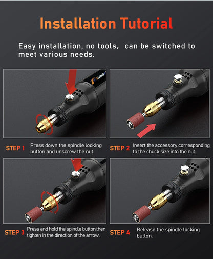 Mini Lithium Electric Drill 3.7V Cordless Rotary Tool for Engraving, Sanding, Polishing, Carving, Cutting, DIY Crafts