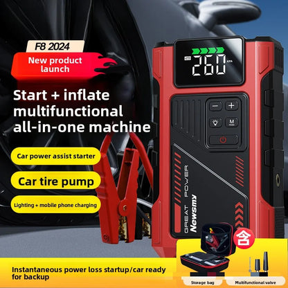 Rozrusznik samochodowy 2 w 1 z pompką powietrza M5 Awaryjny wzmacniacz akumulatora Cyfrowy inflator do opon z monitoringiem opon