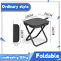 Portable Folding Stool for Adults, Black Lightweight Camping Seat, Compact Design for Fishing, Hiking, Gardening, Beach Activiti