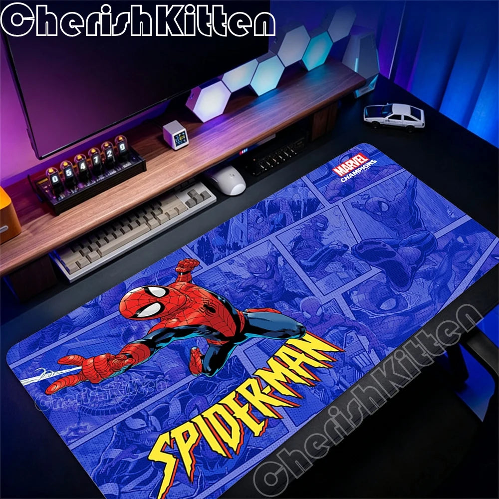 Spider-Man Mouse Pad Laptop HD Anime XXL Keyboard Pad Gamer Cabinet Mousepad PC Gaming Accessories Desk Mat Rubber Big Carpet