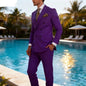 Men's Wedding Tuxedo Suit Formal Sparkling Pink 2-Piece Suit with Black Button Daily Wear