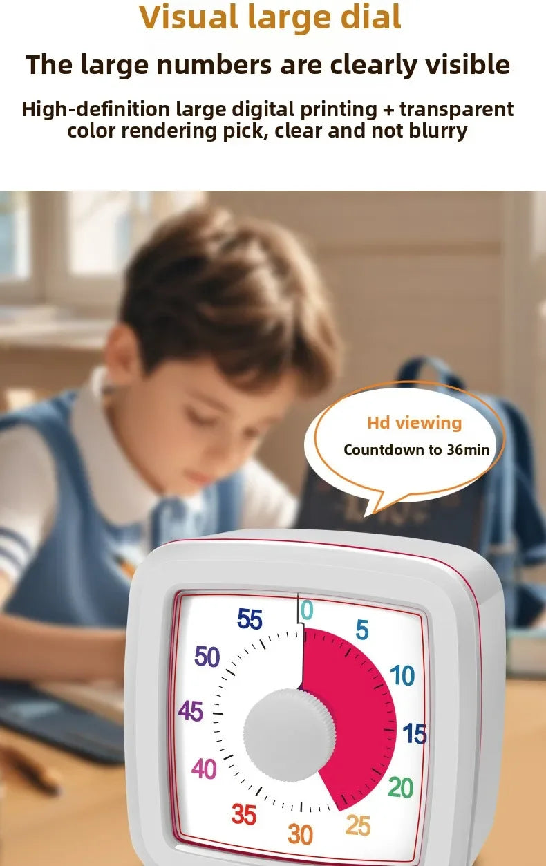 Timer dla dzieci Urządzenie do samodyscypliny Wizualne narzędzie do zarządzania czasem dla uczniów szkoły podstawowej Pomoc w skupieniu się na nauce Zegar do nauki