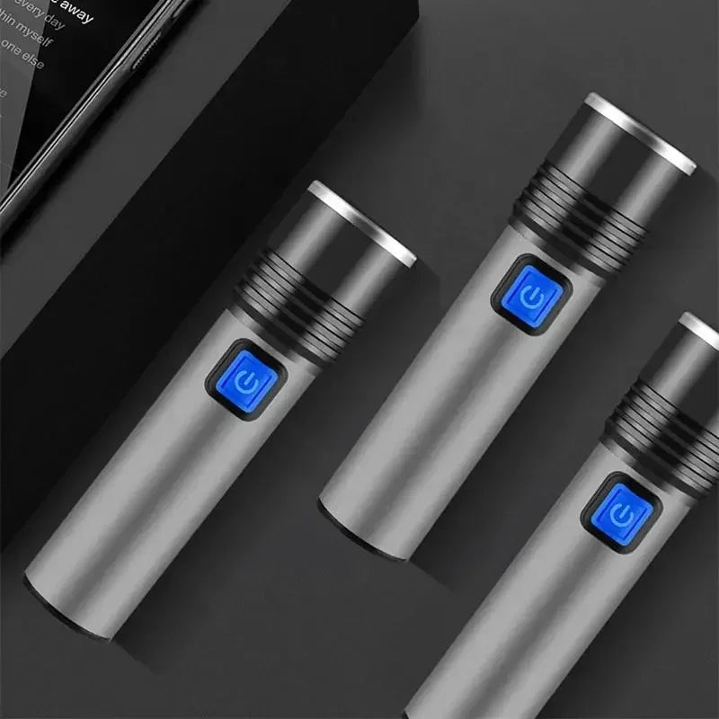 1/2PCS USB Charging Ultraviolet Flashlights UV Flashlight Blacklight Zoomable Torch Lamps Pet Urine Detector Hunting UV Light