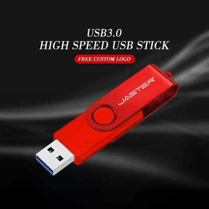 High Speed Mini USB 3.0 Flash Drive 128GB Rotatable Memory Stick Free Key Chain Pen Drive 64GB Red Pendrive Black U Disk 32GB