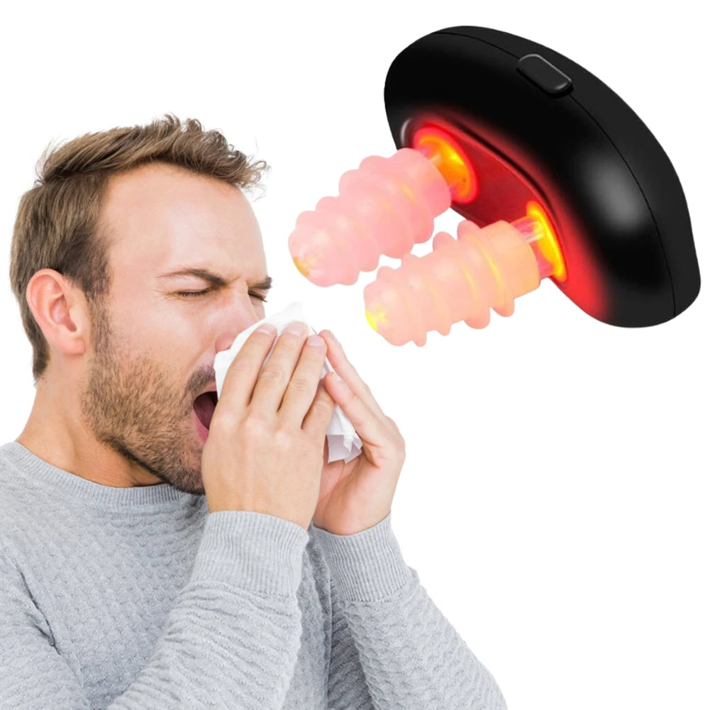 1/2PCS Cordless Low Frequency Pulse Nose Massage Portable Red Light Nose Therapy Infrared Device for Improving Nasal Ventilation