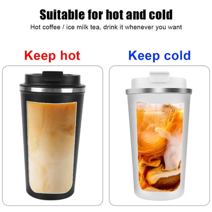 Thermo Cafe Coffee Mug - 380/510ML Leak-Proof Travel & Car Thermos, Double Stainless Steel for Tea, Water, Coffee