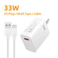 33W USB Fast Charger 6A Type-C Cable QC 3.0 Mobile Phone Adapter For Samsung Xiaomi iPhone EU US Plug Wall Travel USB Charger