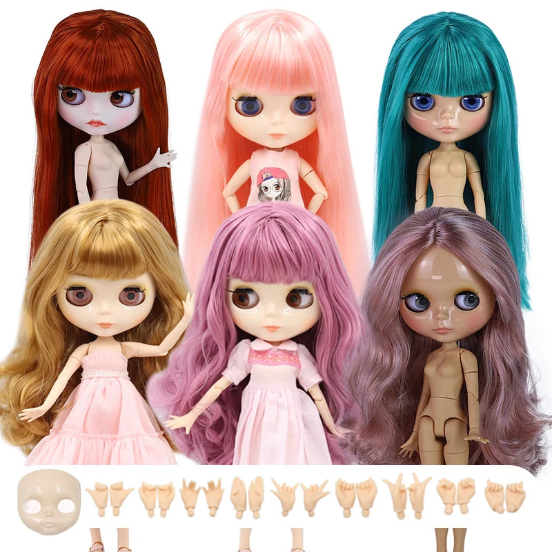 ICY DBS Blyth Doll Joint Body 30CM BJD Toy White Shiny Face and frosted Face with Extra Hands AB and Panel 1/6 DIY Fashion Doll