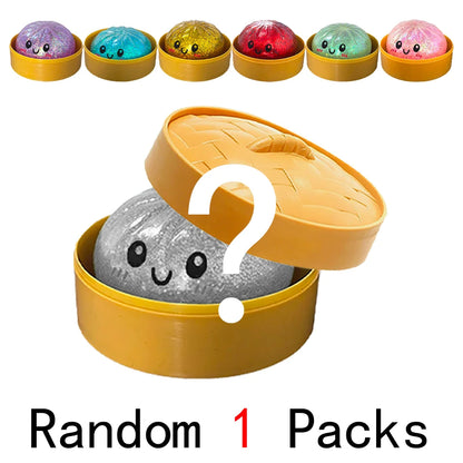 Giant Dumpling Squishies Bun Toy, Slow Rising Glitter Dumpling Stress Ball, Stress Relief Fidget Toy for Home Office toys
