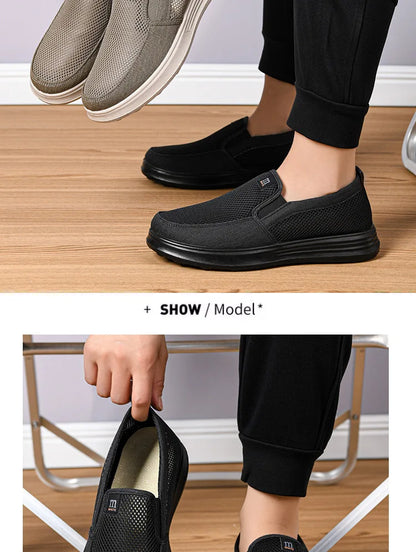 Summer Breathable Men's Mesh Shoes, One Foot Cloth Shoes, Anti Slip Soft Soled Casual Shoes