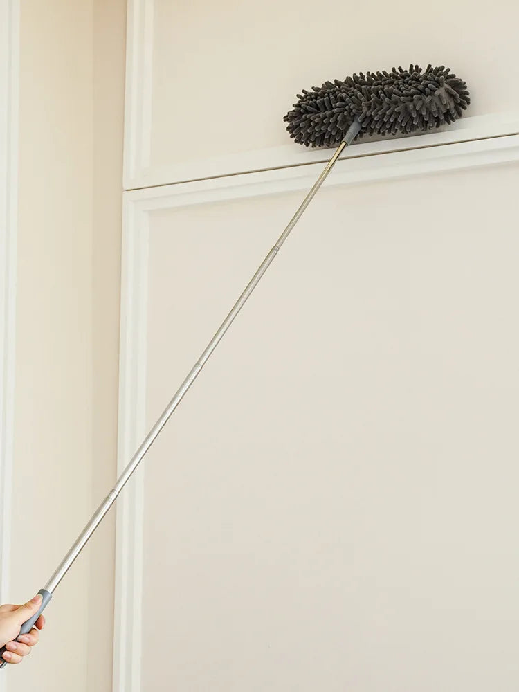 Chenille Duster Retractable High Altitude Cleaning Brush Flexible Ceiling Fan Dust Remover for Home Wall Roof Household Cleaning