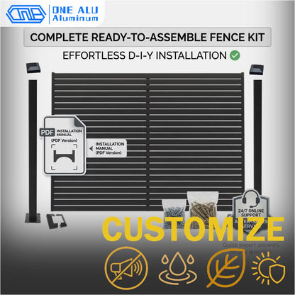 Modern Aluminum Privacy Louver Slat Fencing Panel Powder Coated Garden Fence Boundary Wall for Yard Balcony Patio Outdoor