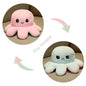 18/28/48cm Cute Reversible Mood Octopus Plush Toy Double Sided Flip Octopus Pillow Soft Stuffed Animal Doll Home Room Decor Gift