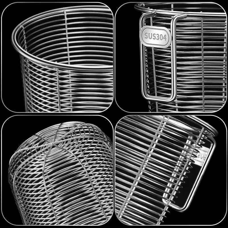 Kitchen Organizer 304 Stainless Steel Chopstick Holder Wall Hanging Drainer Modern Tableware Storage
