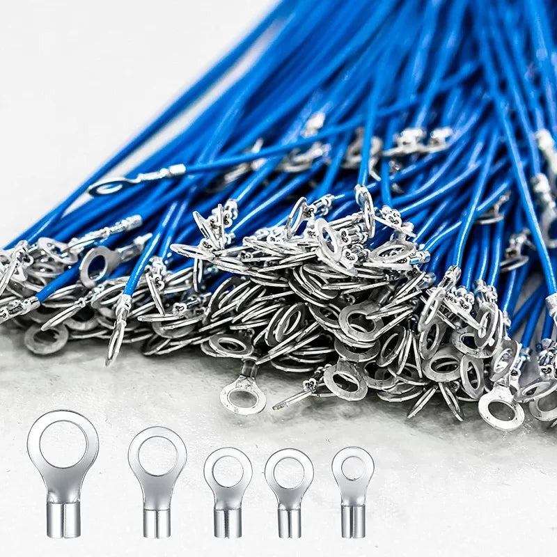 O/Y Type Copper Ring Fork Terminals Kit Insulation Cold-Pressed Terminal Electrical Brass Cable Wire Connector Crimp Spade Clip