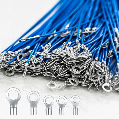 O/Y Type Copper Ring Fork Terminals Kit Insulation Cold-Pressed Terminal Electrical Brass Cable Wire Connector Crimp Spade Clip