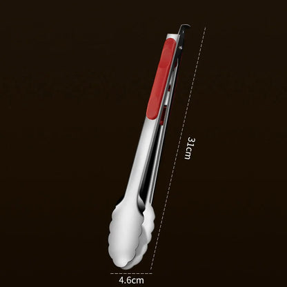 Stainless Steel Food Tongs Pastry Meat Barbecue Clip Anti-Scald Tongs Frying Fish Spatula Clip Bread Clip Household Kitchen Tool