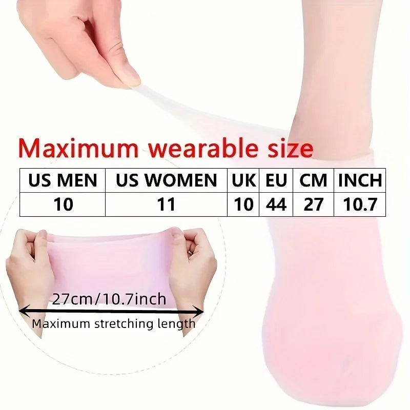 Silicone Moisturizing Foot Socks, 2 Pack, for Dry and Cracked Feet - with Body Lotion Soothing Massage Pedicure Care Kit