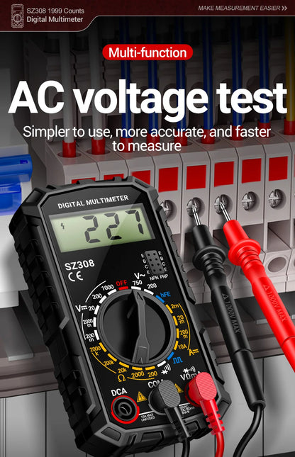ANENG SZ308 1999 Count Digital Multimeter AC/DC High-Precision Multi-function Voltage Current Resistance Multimeter Tester Tools