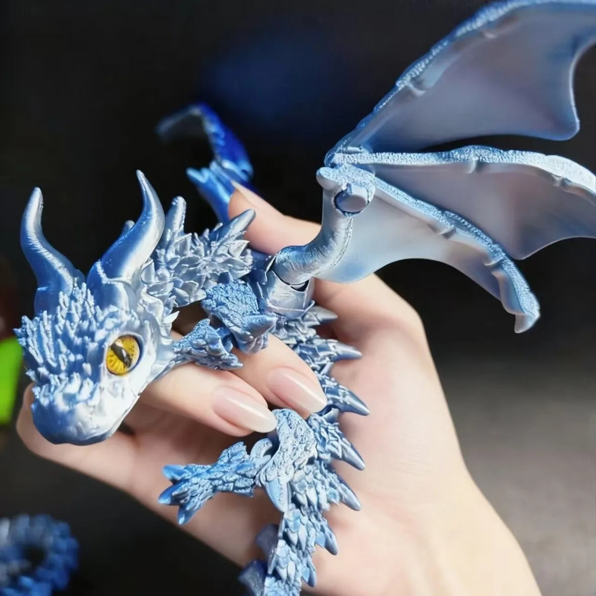 2026 New Hot Sale 3D Printed Big Horn Dragon Model Toy Articulated Joints Action Figure Party Decoration Craft Gift Wholesale