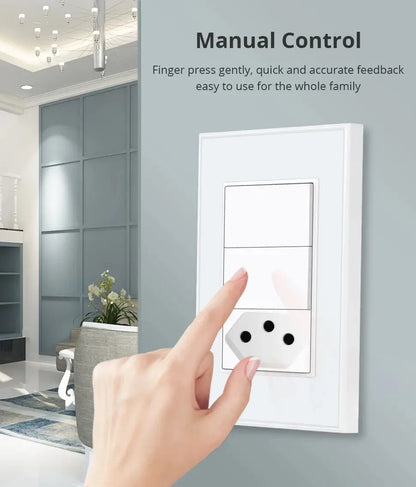 Zemismart Zigbee Smart 10A 20A Brazil Socket Light Switch with Outlets Work with Tuya Smart Life App Alexa Google Home Control