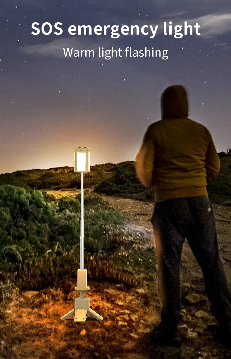 14000mAh Rechargeable Outdoor Hiking Fishing Tent Lamp Super Bright Magnetic Rotatable Telescopic LED RV Camping Lantern