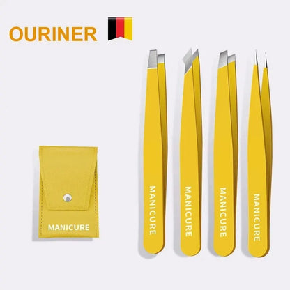 Eyebrow Tweezer Colorful Hair Beauty Fine Hairs Puller Stainless Steel Slanted Eye Brow Clips Removal Makeup Tools