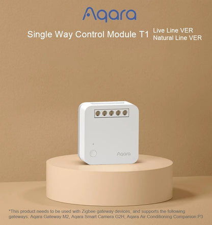 Aqara Single Channel Control Module T1 Zigbee 3.0 Wireless Relay Controller 1 Channel No Neutral Remote Work with Apple Homekit