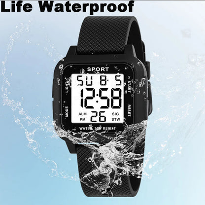 YIKAZE Sports Watch for Men Luminous Waterproof Men's Sport Watches Outdoor Military Clock Student LED Electronic Wristwatch