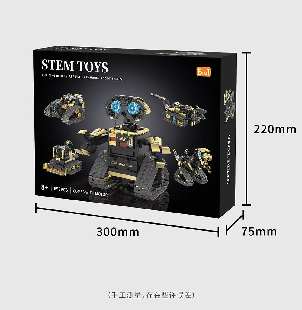 Multi-Axis mechanical Arm Programmable Building Blocks 5 in 1 robot Remote Control toys Interactive STEM Learning children gift
